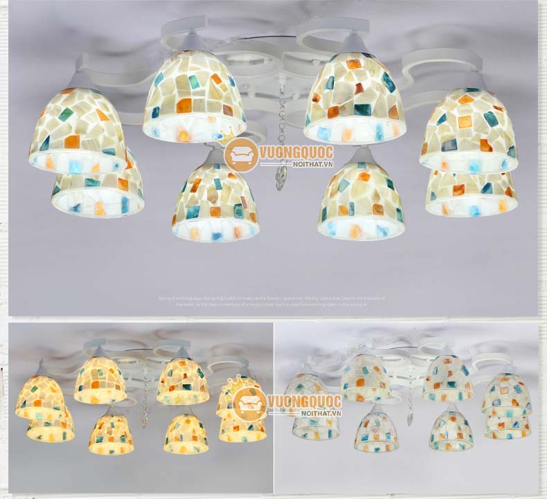 Đèn ốp trần trang trí tông trắng sang trọng YB424-8